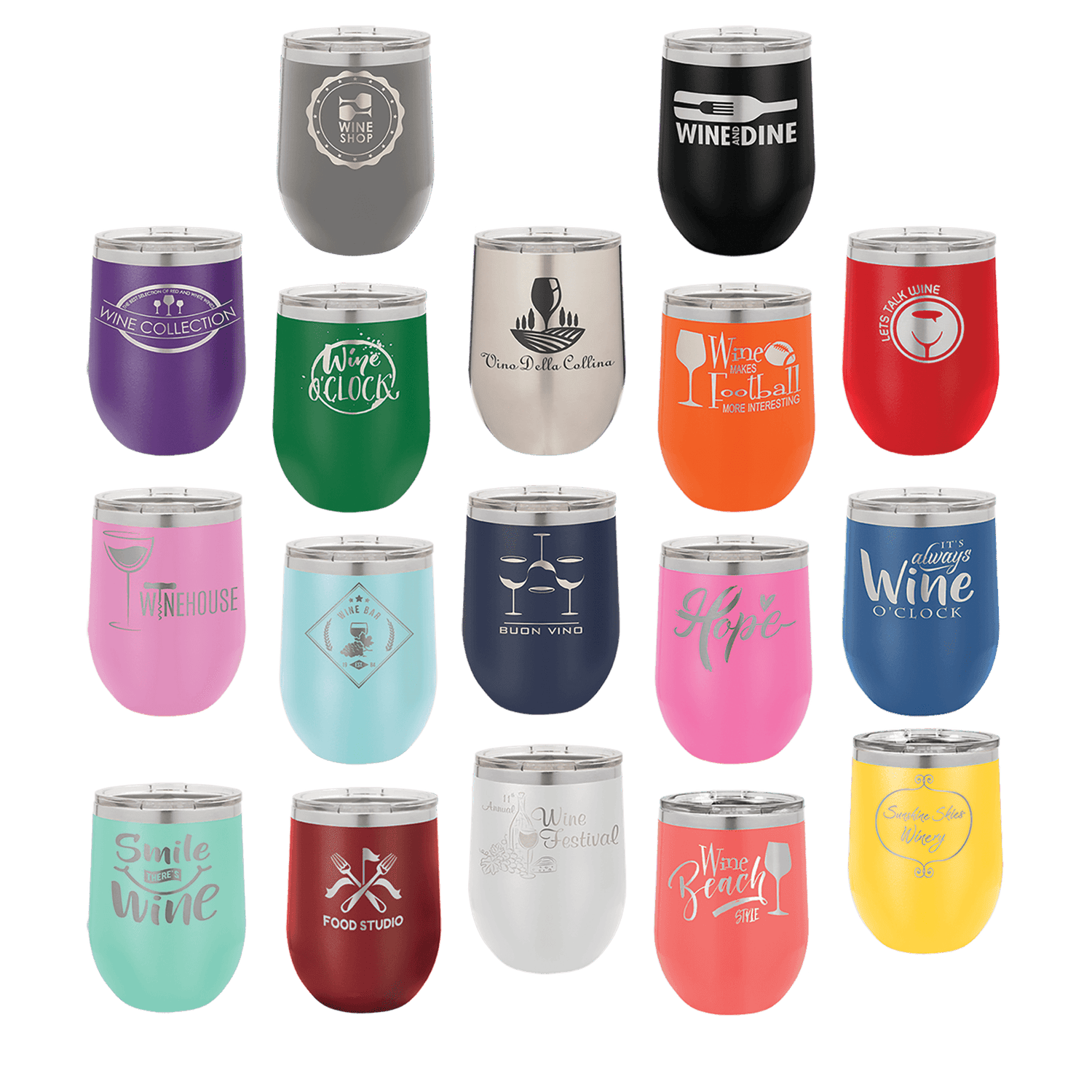 12 oz Polar Camel Stemless Wine Tumbler with Lid - Laser Engrave