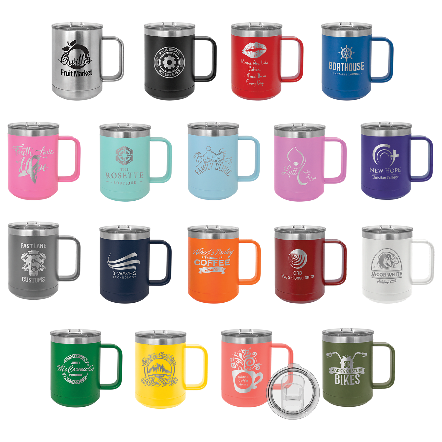 15 oz Polar Camel Vacuum Insulated Mug with Slider Lid - Laser Engraved
