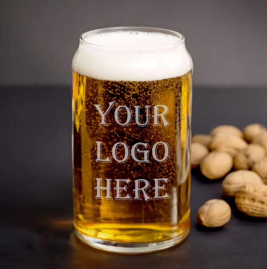 16oz Can Glass - Laser Engraved