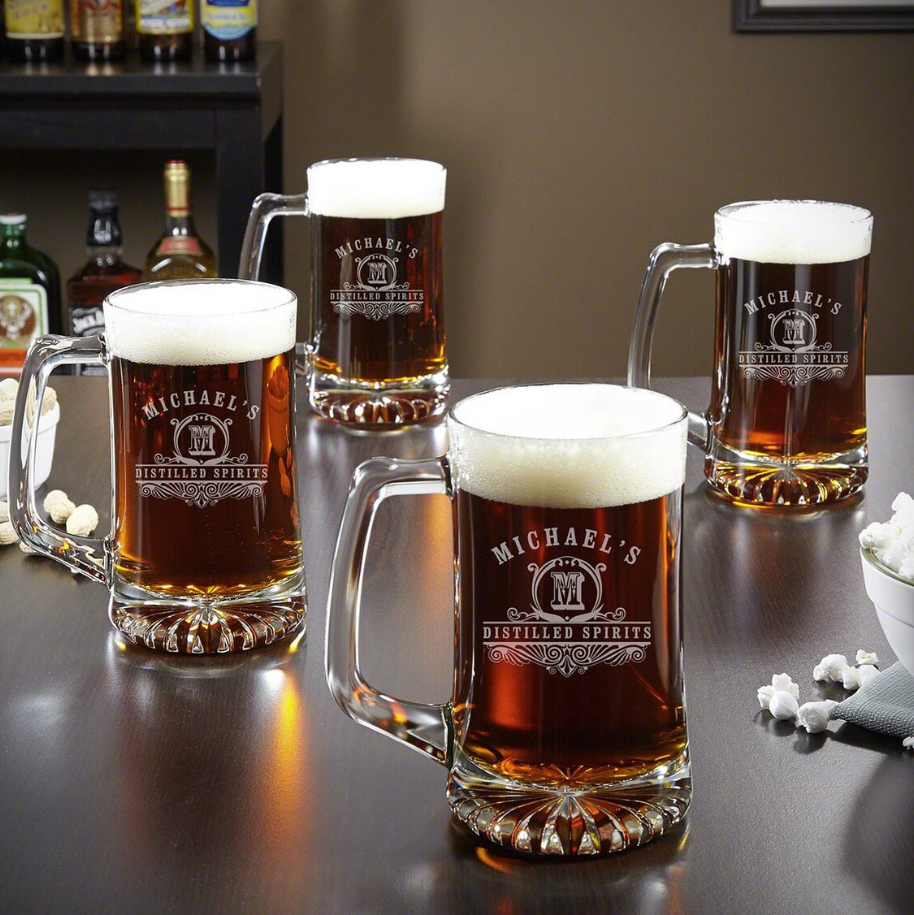 25oz Beer Mug with Handle - Laser Engraved