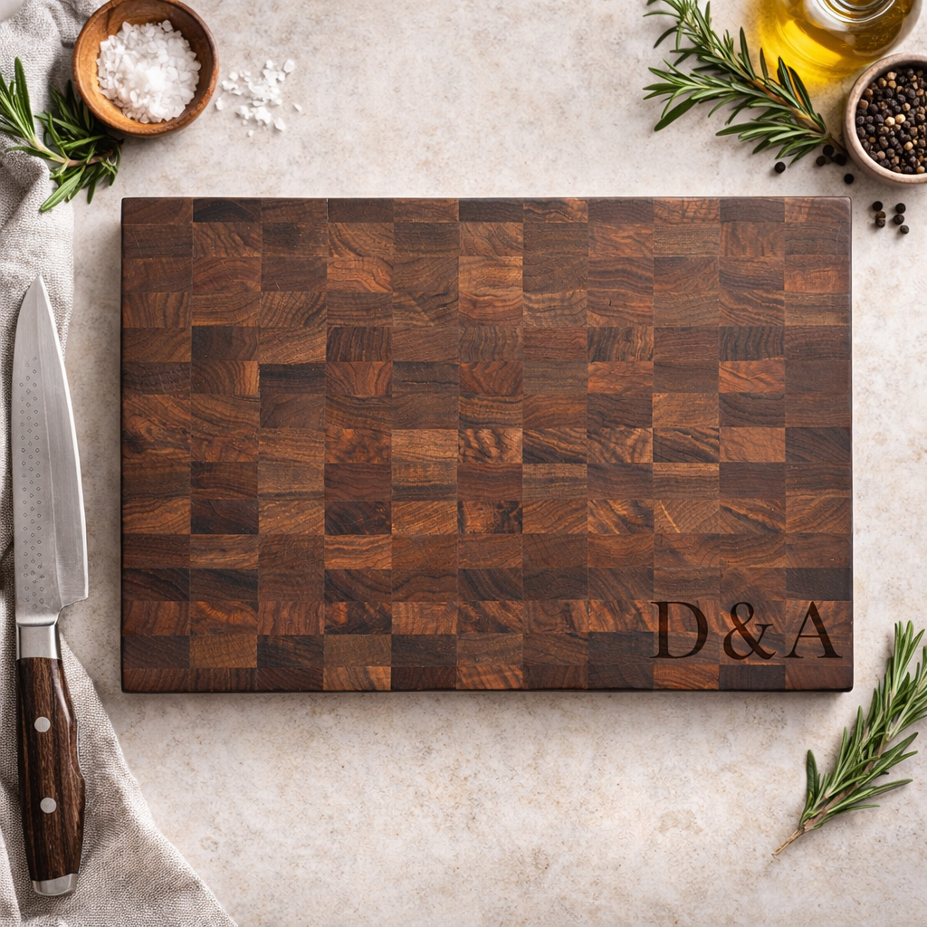 Walnut End-Grain Butcher Block - 16" x 13" x 1.4"